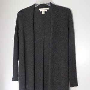 Max Studio Women's Cardigan Sweater Gray 100% 2-Ply Cashmere Open Front Size S